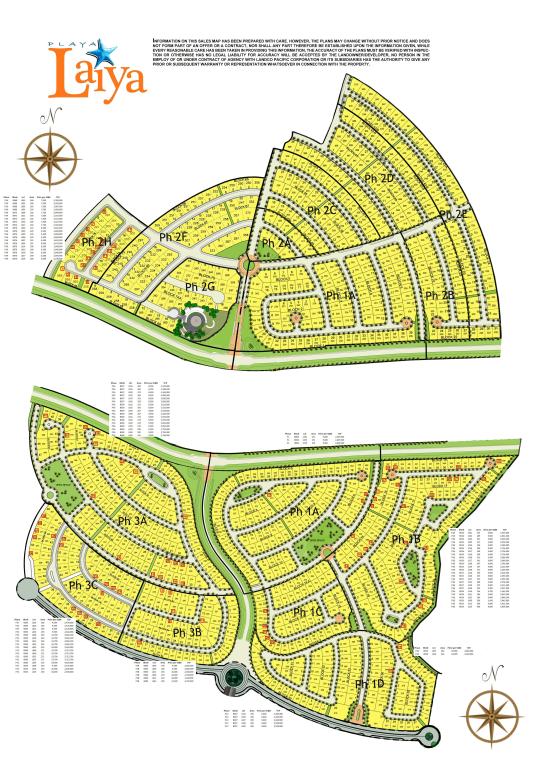 Playa Laiya Sales Map showing available lots 11.11.2013